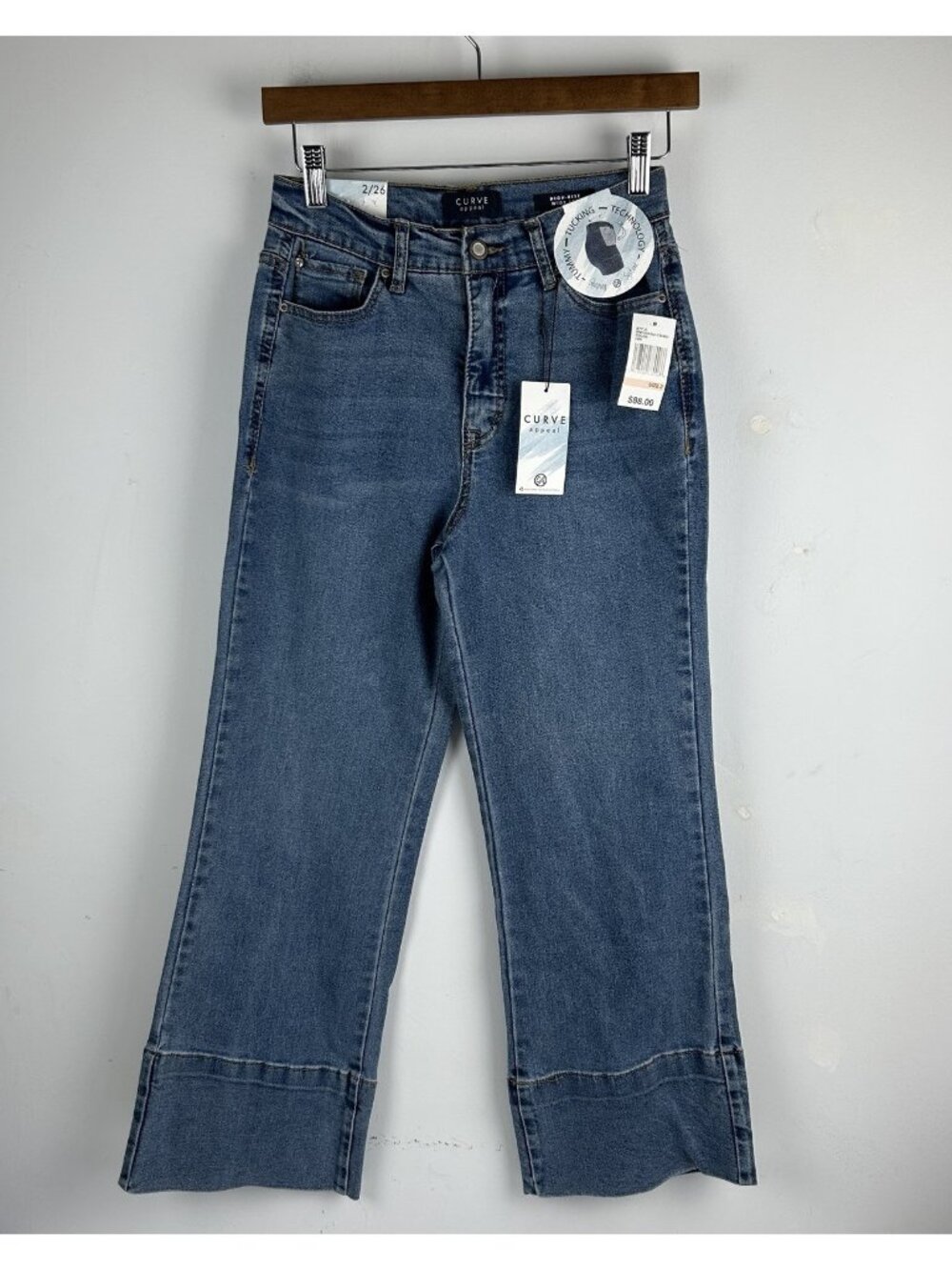Curve Appeal High Rise Wide Leg  Jeans 2/26 Color Capri